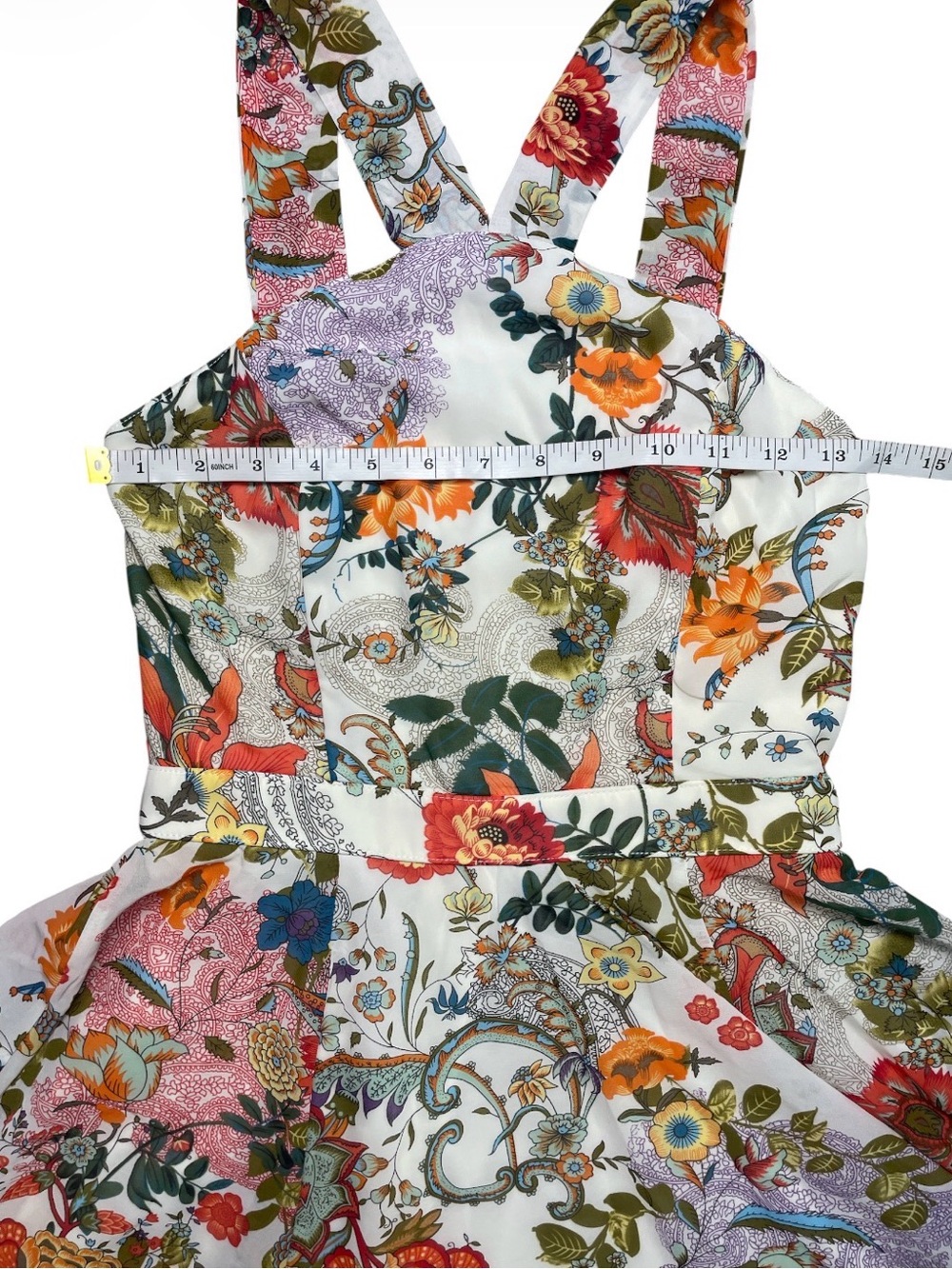 Lulu's Tropical Floral Halter Fit & Flare Mini Dress Small - Picture 3 of 7